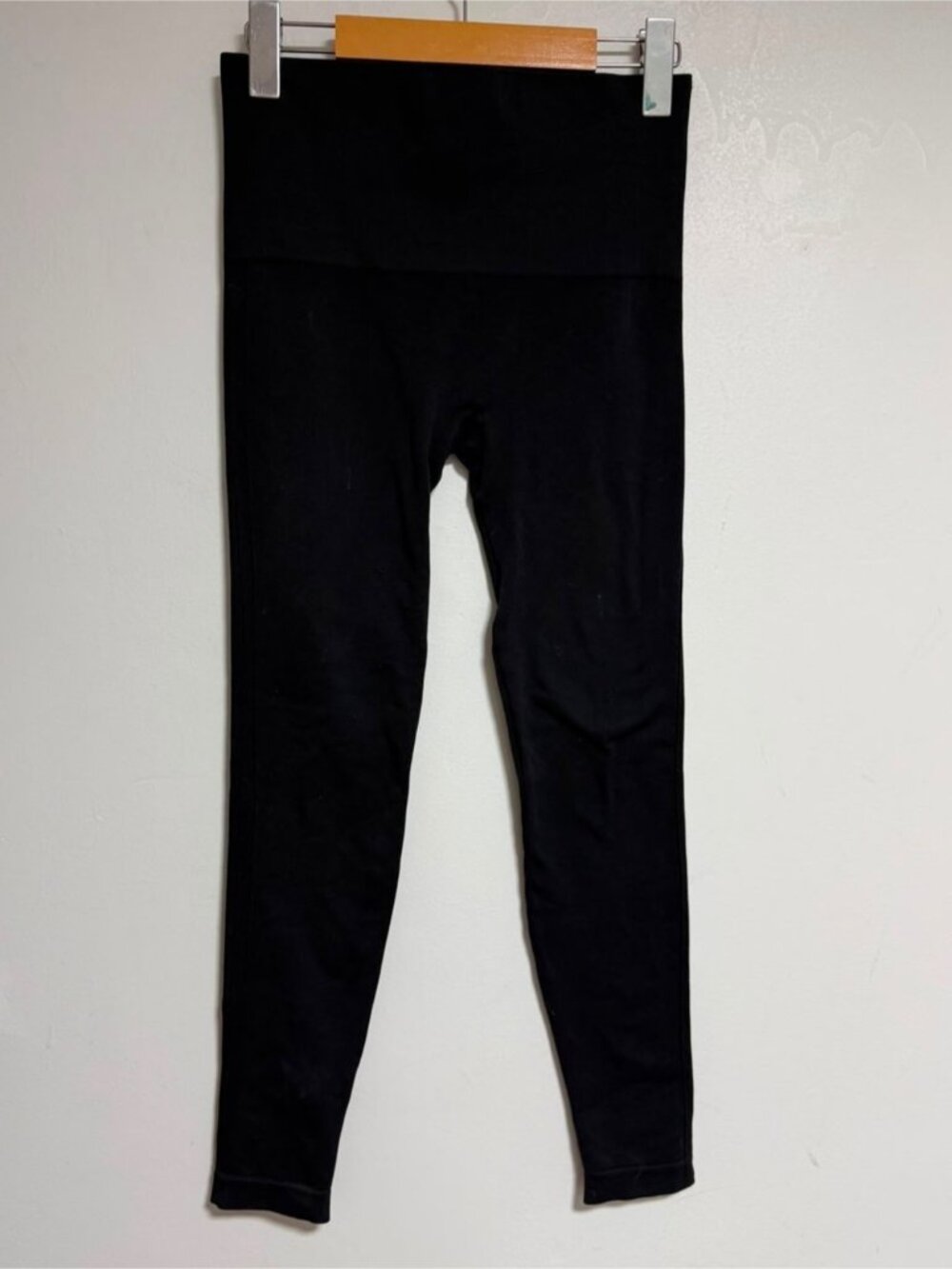 SPANX Black High Waisted Seamless Cotton Blend Leggings Women’s Medium - Picture 3 of 5